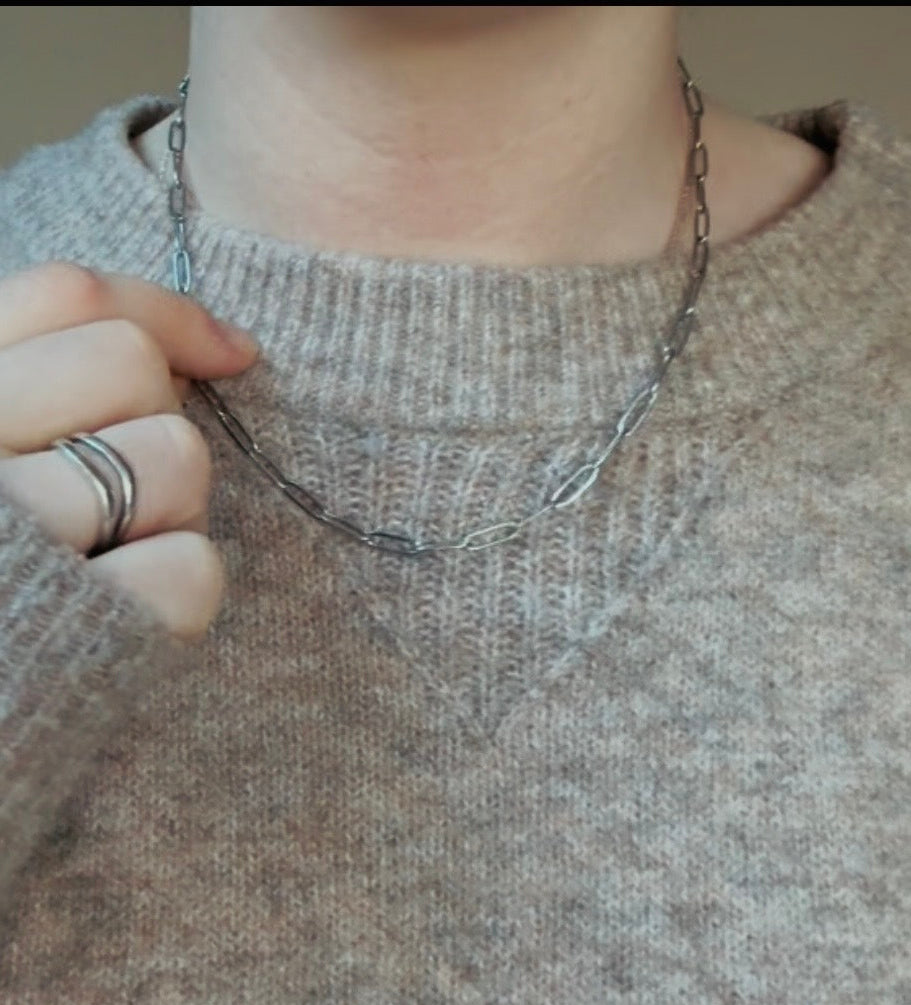 Silver Chunky Link Necklace