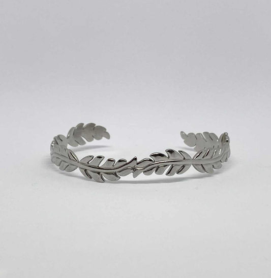 Silver Leaf Cuff Bracelet
