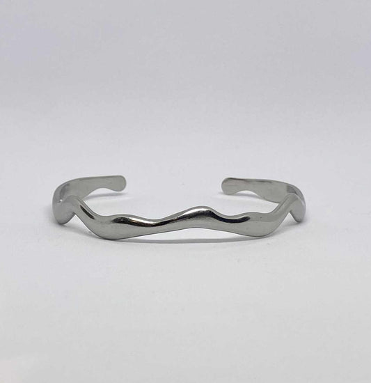 Silver Wave Cuff Bracelet
